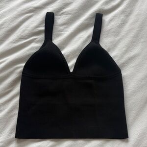 Free People Black Textured Knit Top